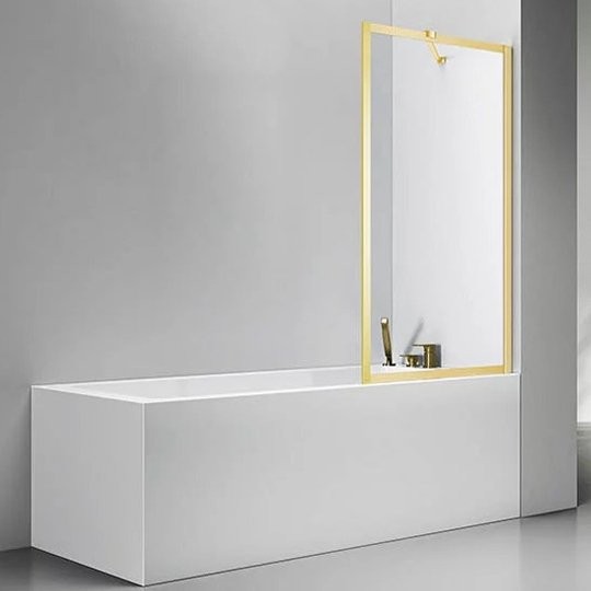 Шторка на ванну Veconi Palau PL-85G 80x150, брашированное золото