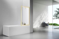 Шторка на ванну Veconi Palau PL-85G 80x150, брашированное золото