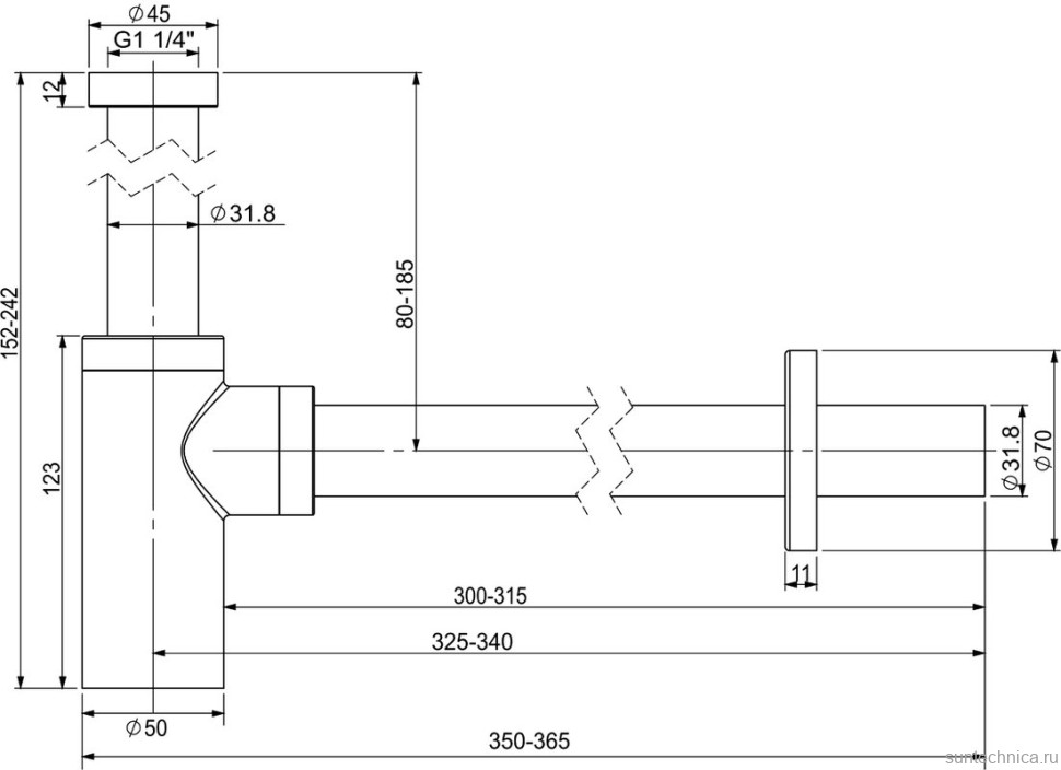 Комплект Раковина маленькая Lavinia Boho One 33310001R + Донный клапан Wellsee Drainage System 182133000 матовый белый + Сифон 182108000 белый