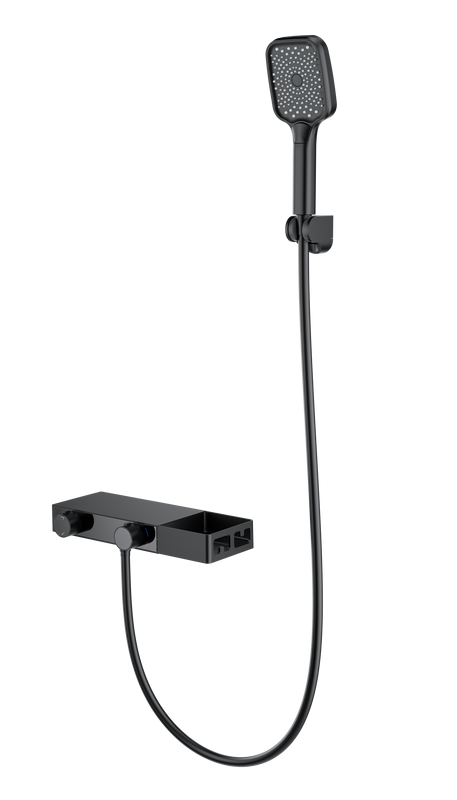Термостатический смеситель Wonzon & Woghand WW-B2551-MB для ванны с душем, матовый черный