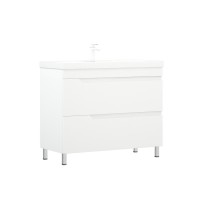 Тумба с раковиной Corozo Юрма 100 Z2 напольная, глянцевая белая