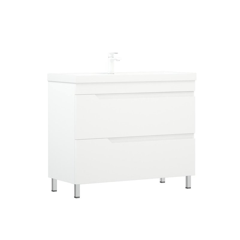Тумба с раковиной Corozo Юрма 100 Z2 напольная, глянцевая белая