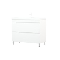 Тумба с раковиной Corozo Юрма 100 Z2 напольная, глянцевая белая