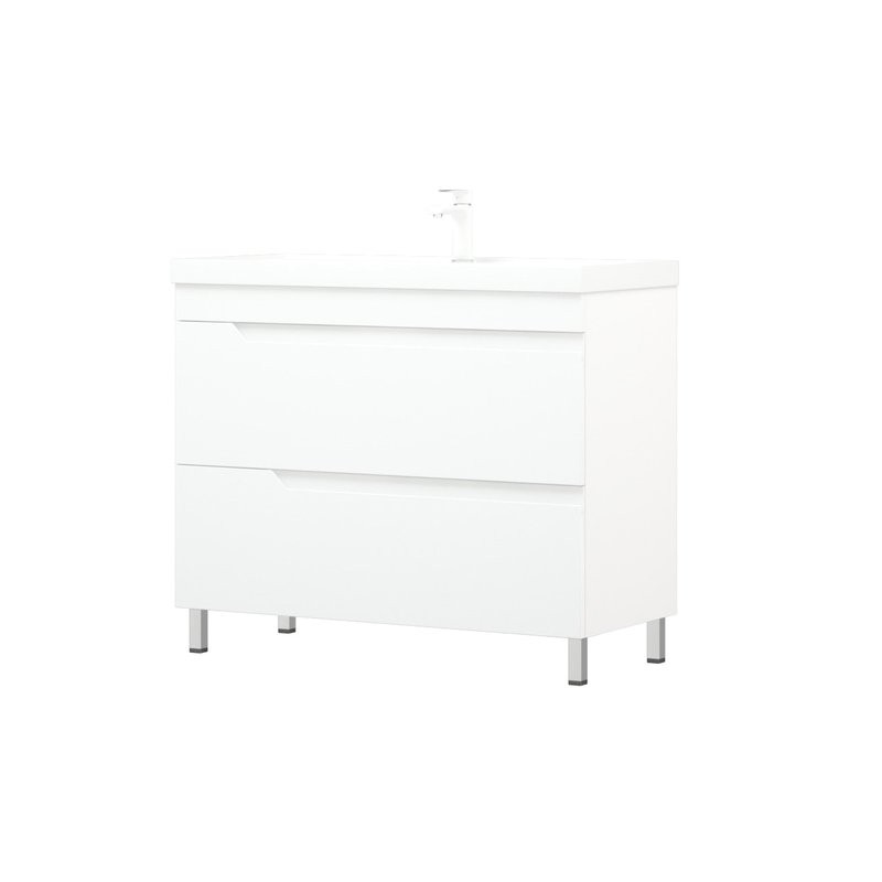 Тумба с раковиной Corozo Юрма 100 Z2 напольная, глянцевая белая