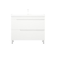 Тумба с раковиной Corozo Юрма 100 Z2 напольная, глянцевая белая