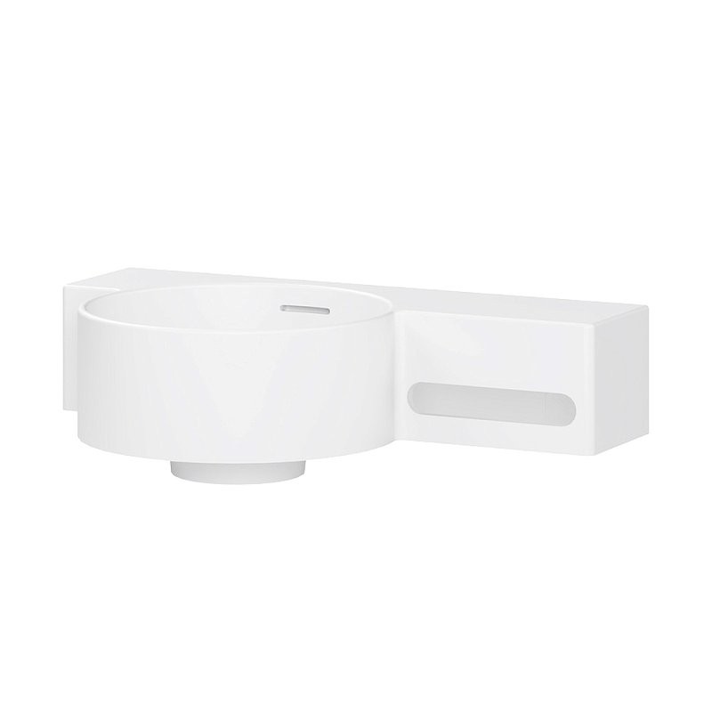 Раковина подвесная Belux Аврора 4810924297631 L 55 матовая белая, прямоугольная, искусственный камень, со столешницей справа