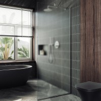 Душевая перегородка Maybahglass MGD-690-5у 89 см, профиль хром матовый, стекло сатин