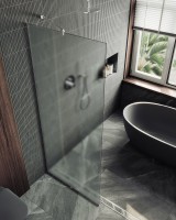 Душевая перегородка Maybahglass MGD-690-5у 89 см, профиль хром матовый, стекло сатин