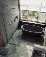 Душевая перегородка Maybahglass MGD-690-5у 89 см, профиль хром матовый, стекло сатин