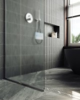 Душевая перегородка Maybahglass MGD-690-5у 89 см, профиль хром матовый, стекло сатин