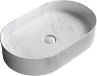 Накладная раковина Ceruttispa CR0055B MMW1 50, мрамор матовый белый