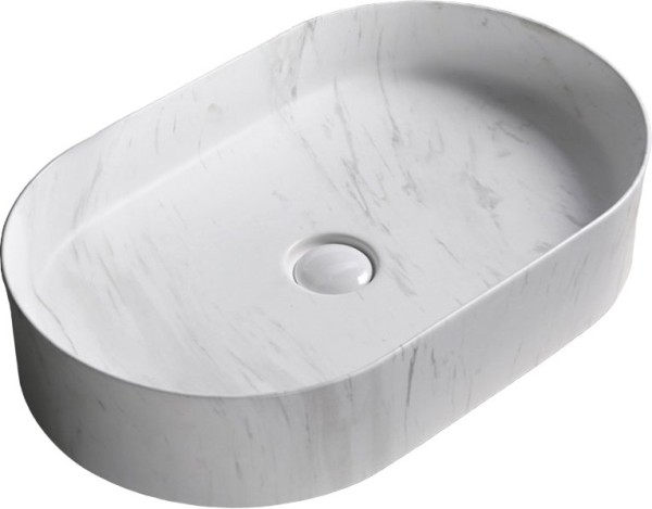 Накладная раковина Ceruttispa CR0055B MMW1 50, мрамор матовый белый