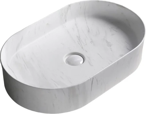 Накладная раковина Ceruttispa CR0055B MMW1 50, мрамор матовый белый