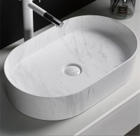 Накладная раковина Ceruttispa CR0055B MMW1 50, мрамор матовый белый