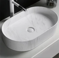 Накладная раковина Ceruttispa CR0055B MMW1 50, мрамор матовый белый Накладная раковина Ceruttispa CR0055B MMW1 50, мрамор матовый белый