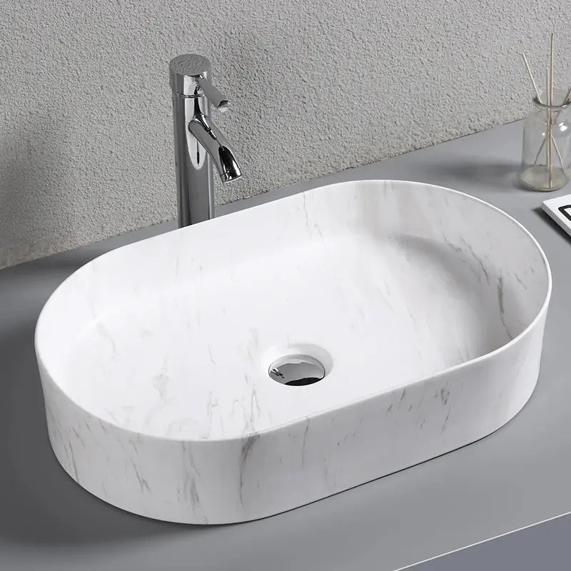Накладная раковина Ceruttispa CR0055B MMW1 50, мрамор матовый белый