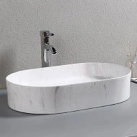 Накладная раковина Ceruttispa CR0055B MMW1 50, мрамор матовый белый