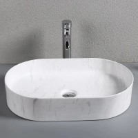 Накладная раковина Ceruttispa CR0055B MMW1 50, мрамор матовый белый