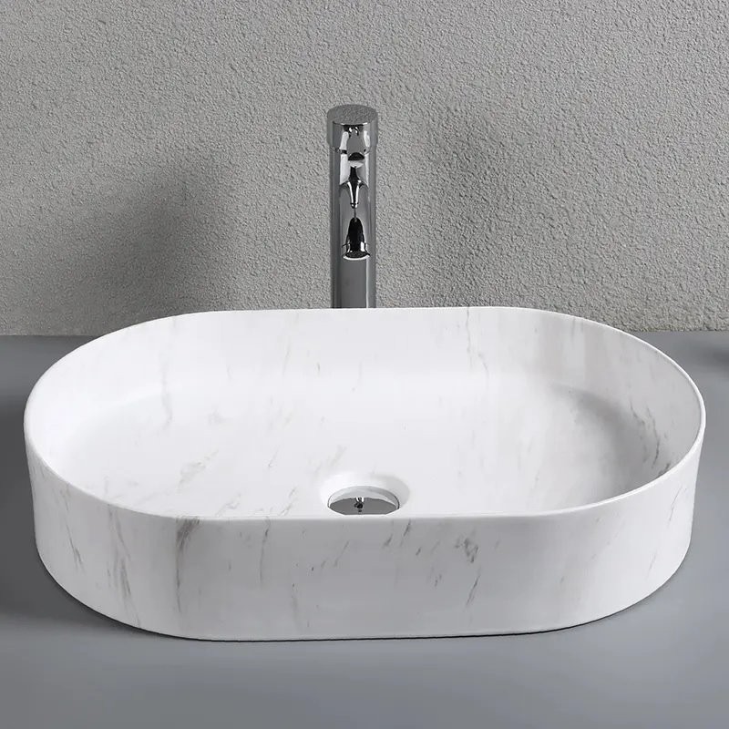 Накладная раковина Ceruttispa CR0055B MMW1 50, мрамор матовый белый