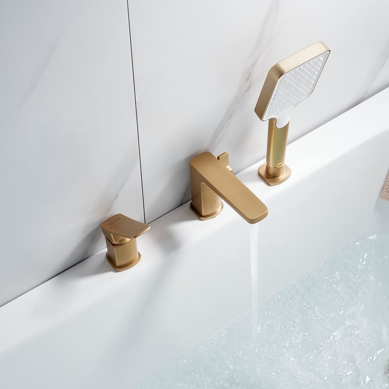 Смеситель на борт ванны Shevanik S9912G золотой сатин