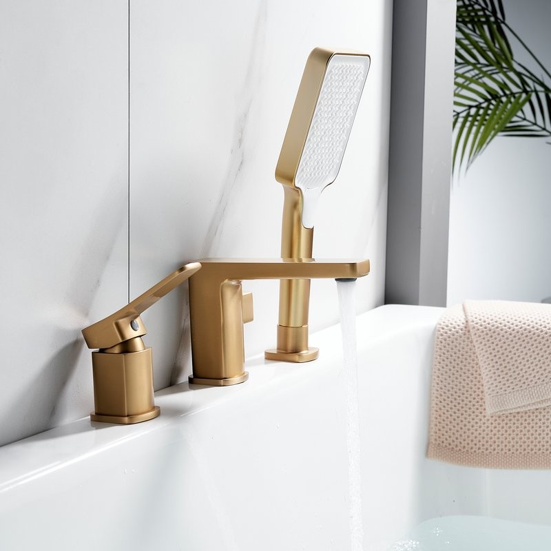 Смеситель на борт ванны Shevanik S9912G золотой сатин