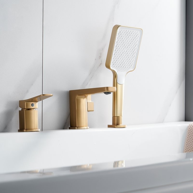 Смеситель на борт ванны Shevanik S9912G золотой сатин