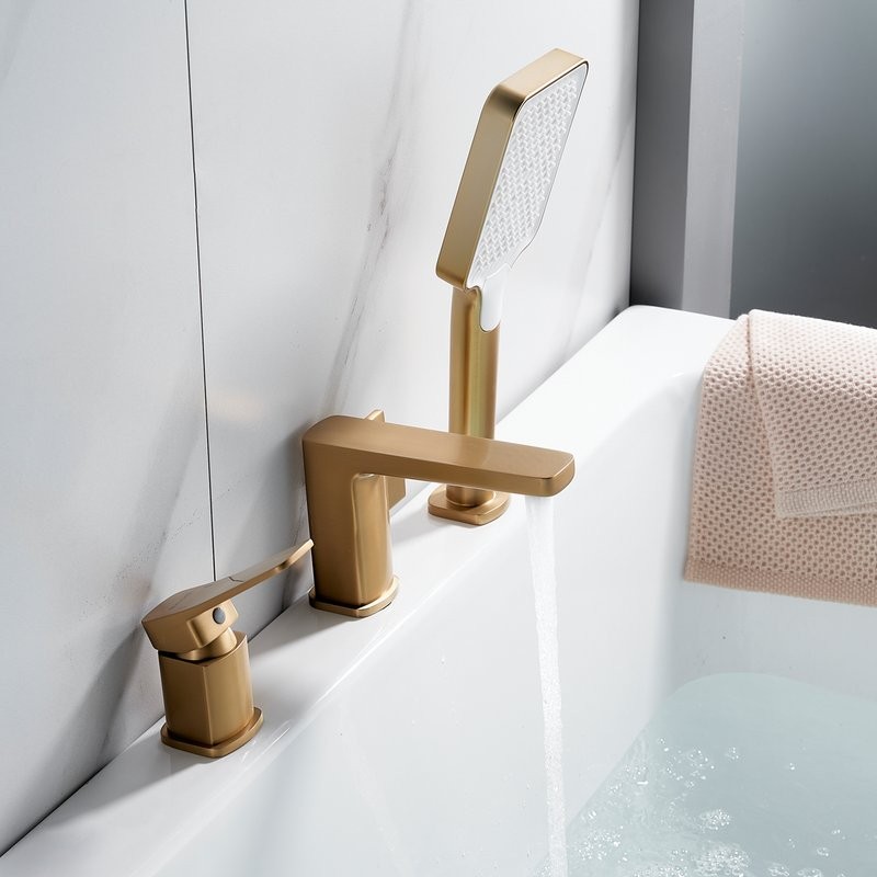 Смеситель на борт ванны Shevanik S9912G золотой сатин