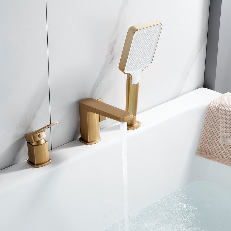 Смеситель на борт ванны Shevanik S9912G золотой сатин