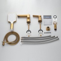 Смеситель на борт ванны Shevanik S9912G золотой сатин