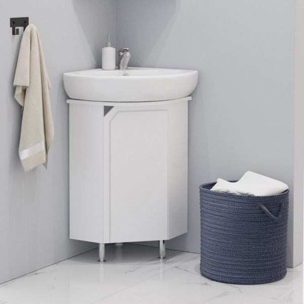 Тумба под раковину без столешницы Corozo Сириус 40 угловая, белая