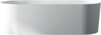 Ванна из искусственного камня Abber Stein AS9614 180x75 см, отдельностоящая, матовая белая, овальная, на ножках, с донным клапаном