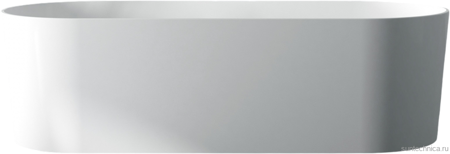 Ванна из искусственного камня Abber Stein AS9614 180x75 см, отдельностоящая, матовая белая, овальная, на ножках, с донным клапаном