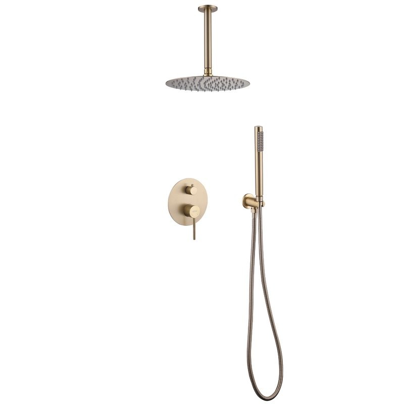 Душевой комплект Abber Emotion AF8821G С ВНУТРЕННЕЙ ЧАСТЬЮ, матовое золото