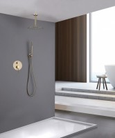 Душевой комплект Abber Emotion AF8821G С ВНУТРЕННЕЙ ЧАСТЬЮ, матовое золото