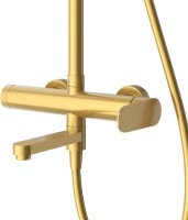 Душевая стойка Cezares Stylus STYLUS-CVD-BORO со смесителем и изливом, брашированное золото