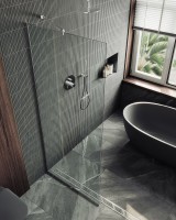 Душевая перегородка Maybahglass MGD-677-5у 109 см, профиль хром матовый, стекло прозрачное