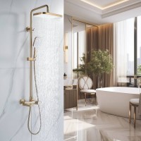 Душевая стойка Rose R1896G с термостатом, золотой сатин