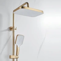 Душевая стойка Rose R1896G с термостатом, золотой сатин
