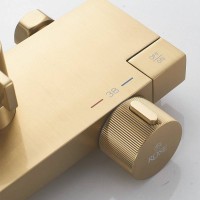 Душевая стойка Rose R1896G с термостатом, золотой сатин