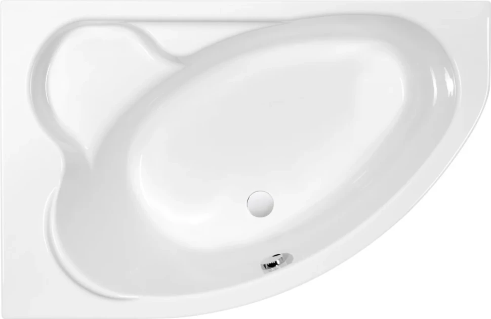Акриловая ванна Cersanit Kaliope New L 155x100 см, угловая, левая, пристенная, белая, асимметричная, на ножках, с сиденьем