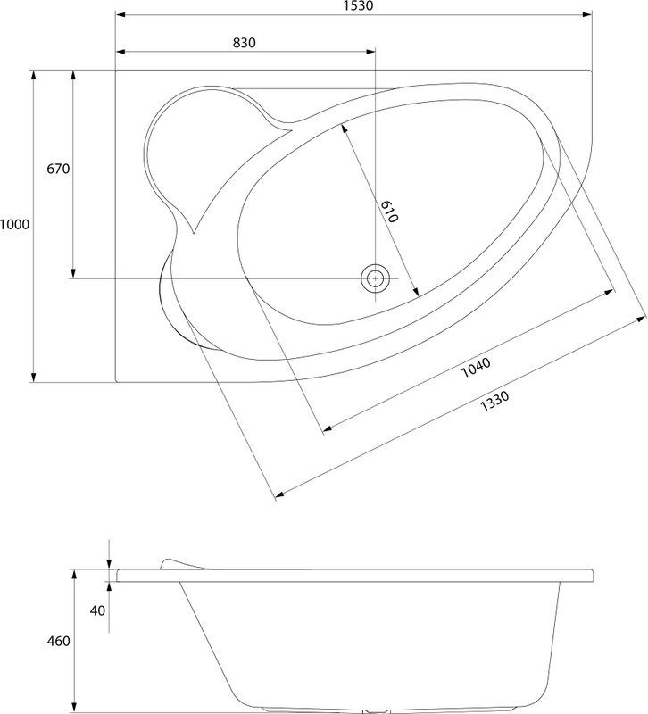 Акриловая ванна Cersanit Kaliope New L 155x100 см, угловая, левая, пристенная, белая, асимметричная, на ножках, с сиденьем
