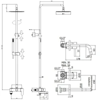 Комплект для ванной Paffoni Light KITCOL632NO006 С ВНУТРЕННЕЙ ЧАСТЬЮ, черный матовый