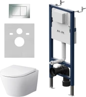 Комплект AM.PM Sense IS90251.741701 с сиденьем микролифт, кнопка смыва хром глянец
