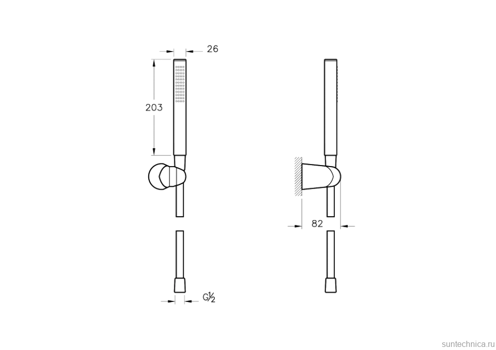 Душевой комплект VitrA Square A49309EXP С ВНУТРЕННЕЙ ЧАСТЬЮ, хром