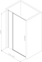 Душевая дверь в нишу Allen Brau Priority 3.31033.BBA 120 см, профиль черный браш, стекло прозрачное Optiwhite