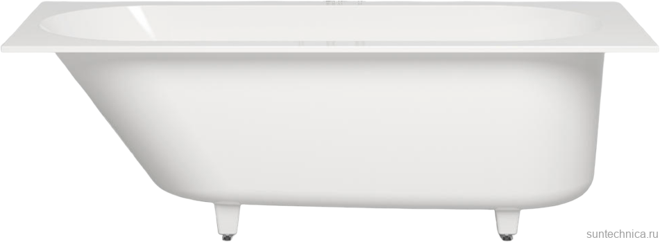 Ванна из искусственного камня Salini Ornella Kit S-Stone 170x75 см, встраиваемая, матовая белая, на ножках, со сливом-переливом, с донным клапаном