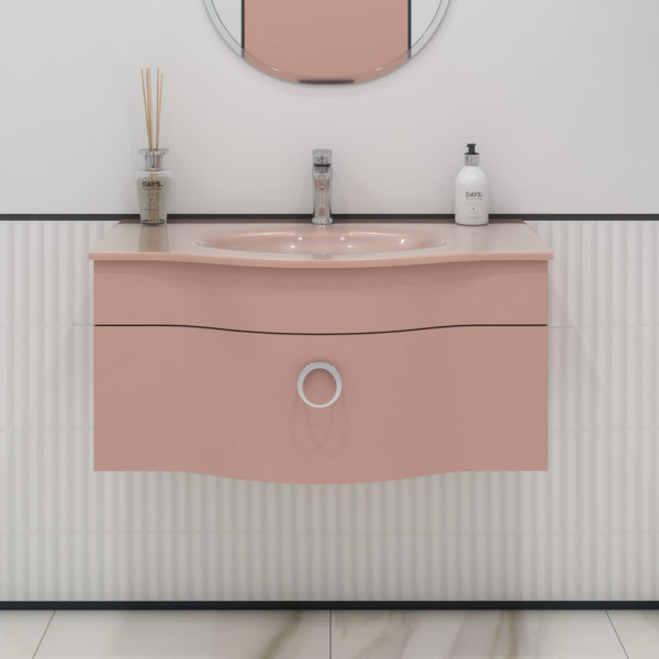 Тумба с раковиной Caprigo Ноктюрн 90 подвесная, 1 ящик, пудра