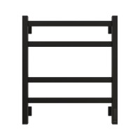 Полотенцесушитель электрический Grota Nosto 530х600 RAL9005 EL 60x55 см, подключение справа, слева, скрытое подключение справа, матовый черный, лесенка, из стали