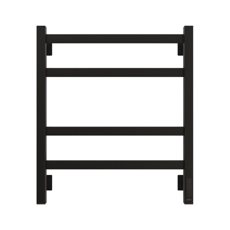 Полотенцесушитель электрический Grota Nosto 530х600 RAL9005 EL 60x55 см, подключение справа, слева, скрытое подключение справа, матовый черный, лесенка, из стали