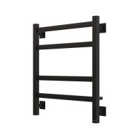 Полотенцесушитель электрический Grota Nosto 530х600 RAL9005 EL 60x55 см, подключение справа, слева, скрытое подключение справа, матовый черный, лесенка, из стали